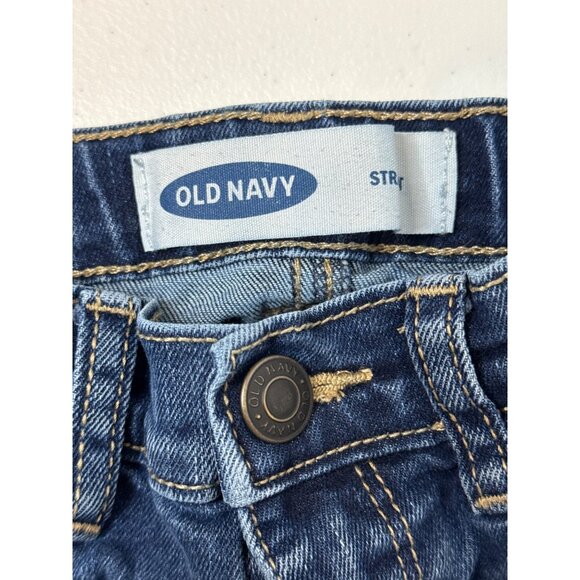 Old Navy Baby Boys 4T Jeans Straight Stretch Blue Denim Ripped Knee Flex Fit - Picture 3 of 8